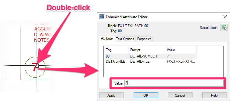 Double-clicking to correct detail number