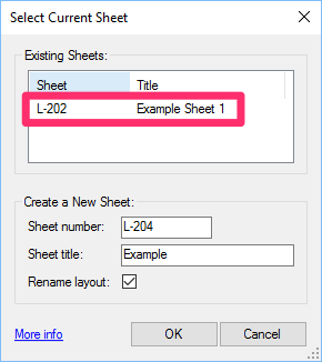 Selecting an existing sheet