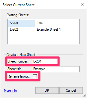 Option to rename the Paper Space layout sheet assigned to your detail sheet