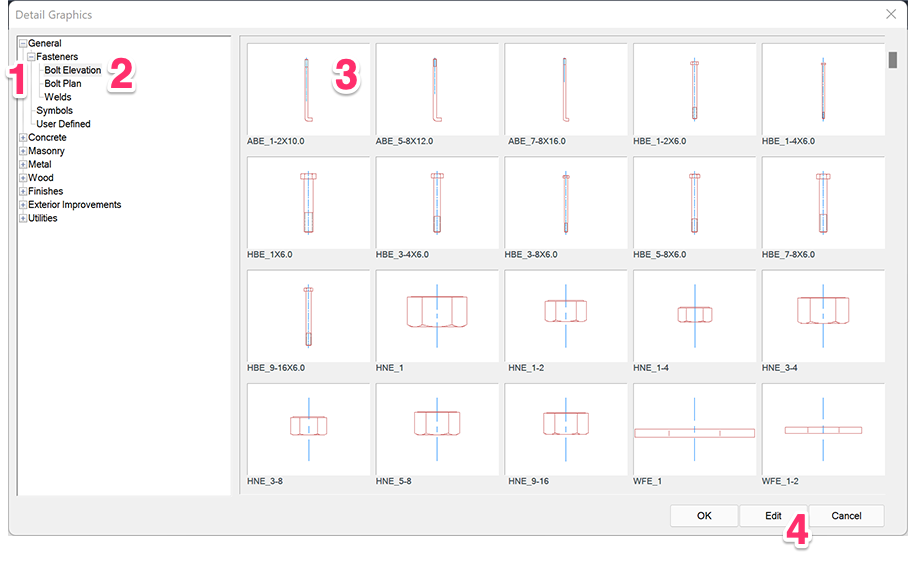 Detail Graphics dialog box, overview