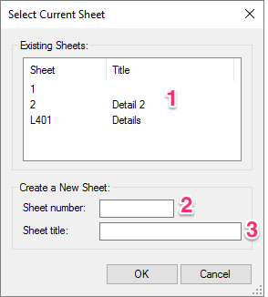 Select Current Sheet dialog box, overview