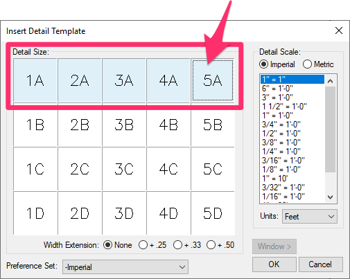 Changing the Detail Template size