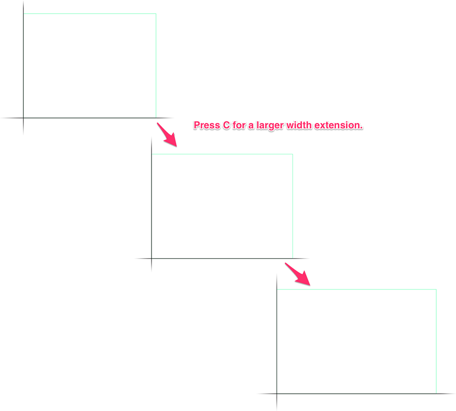 C key for more width extension