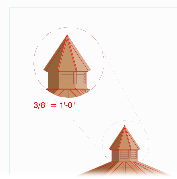 Corrected enlargement after trimming