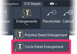 F/X Details ribbon, Circle Detail Enlargement flyout