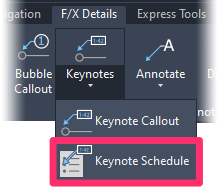F/X Details ribbon, Keynote Schedule flyout