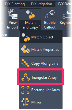 F/X Details ribbon, Triangular Array flyout