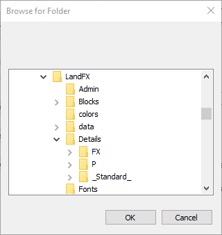 Browse for Folder dialog box