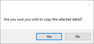 Are you sure you want to copy the selected detail