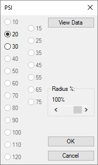 Setting pressure and radius percentage for a drip emitter area