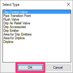Select Type dialog box