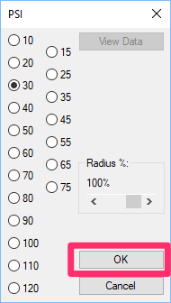 Selecting pressure rate