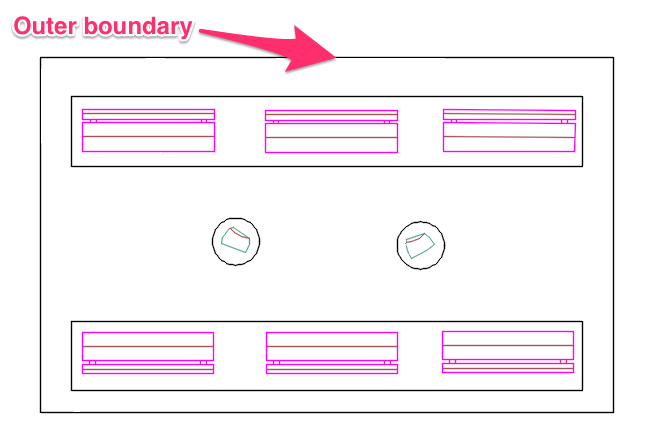 Select outer boundary of closed polyline area