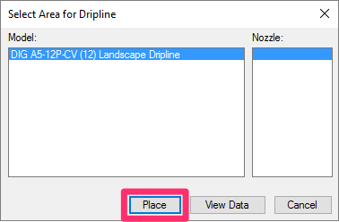 Delect Dripline dialog box