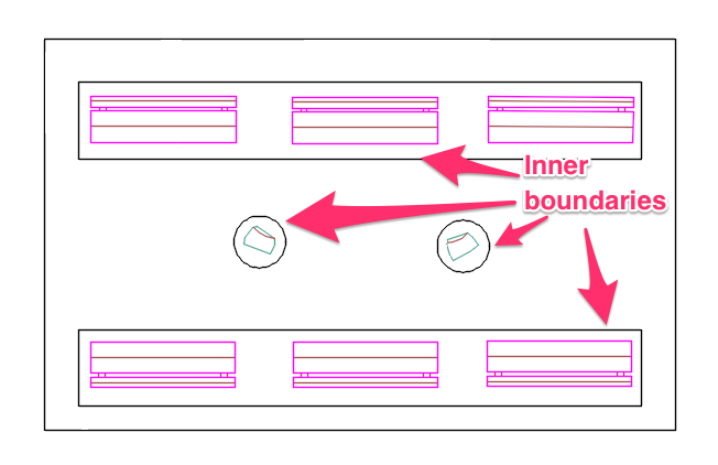 Select areas to exclude from dripline hatch