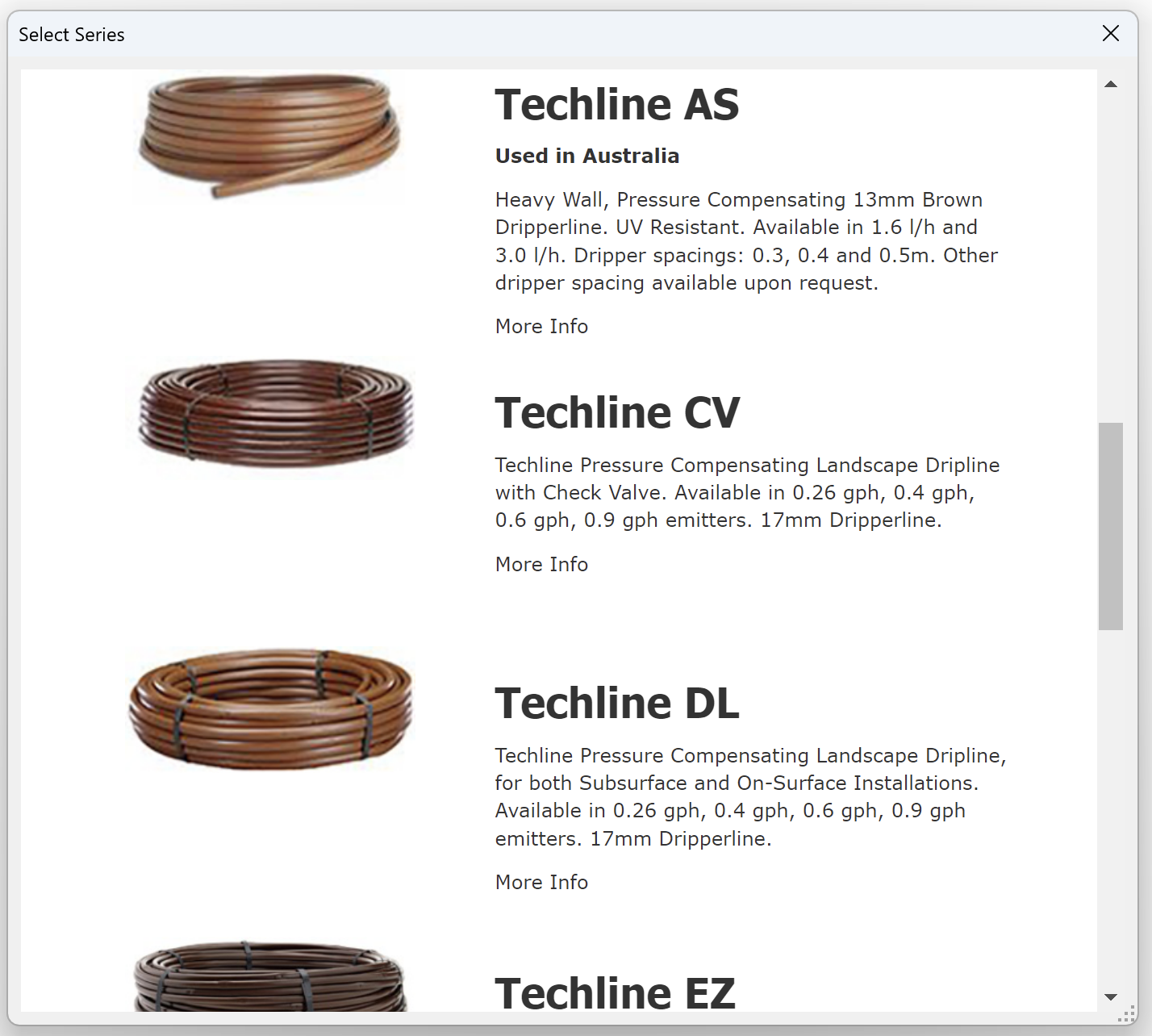 Manufacturer drip ring options, examples