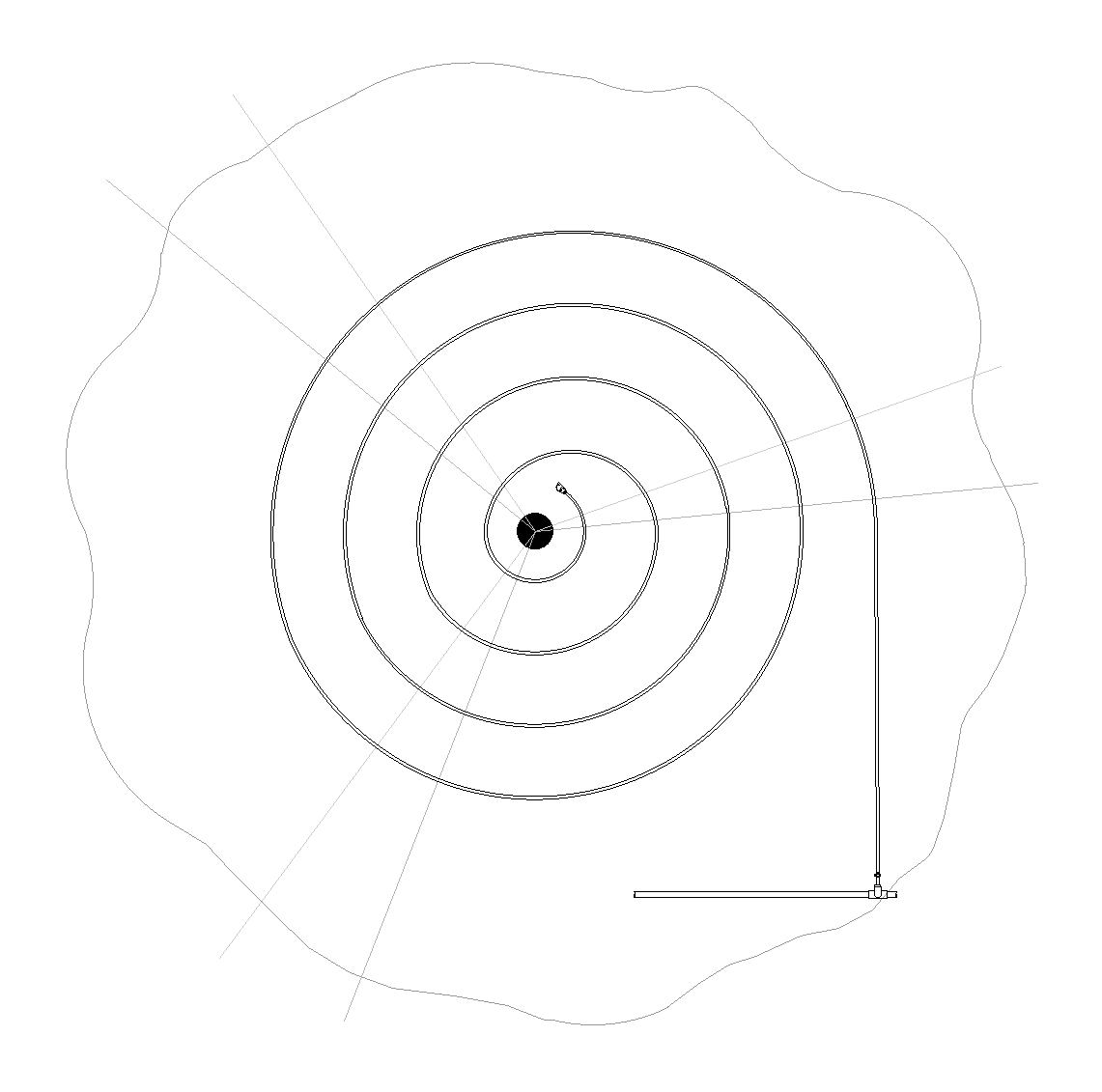 Spiral option for drip rings as placed in drawing, example