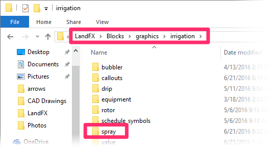 Irrigation symbol source files folder