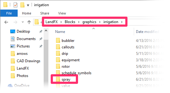 Irrigation symbols source files folder