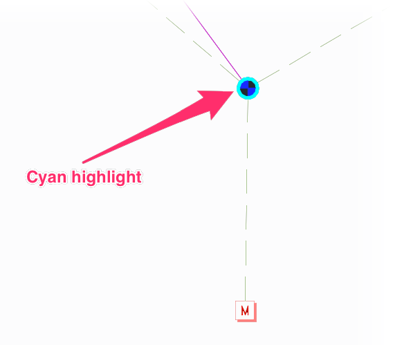 Valves without callouts highlighted in cyan