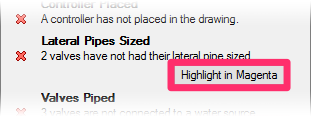 Highlight in Magenta button for Lateral Pipes Sized error