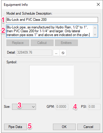 Equipment Info dialog box, bverview