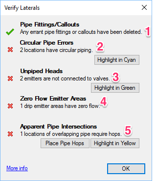 Verify Laterals dialog box, overview