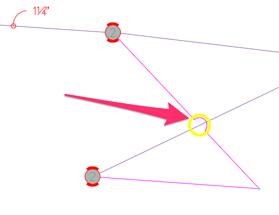 Pipe hop placed at each apparent intersection in drawing