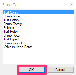 Select Type dialog box