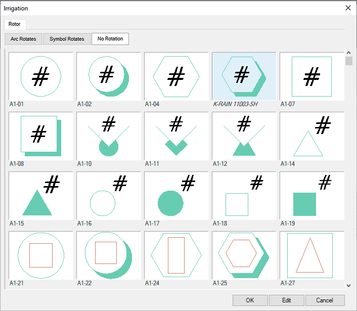 Selecting a rotor symbol