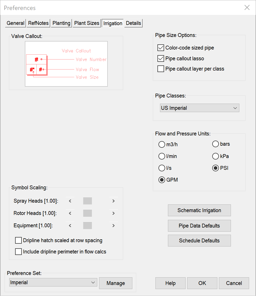 Irrigation Preferences after update, Spray Familes section now removed