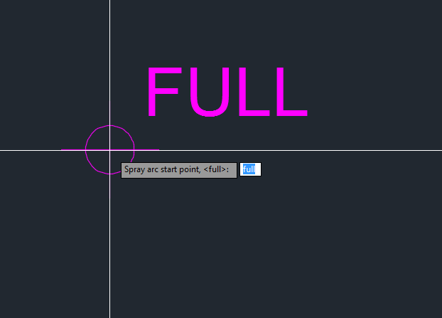 Center pivot pattern appears at cursor crosshairs