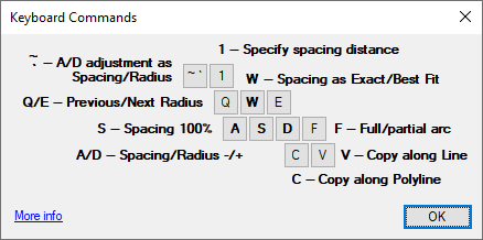 Keyboard commands for Copy tools