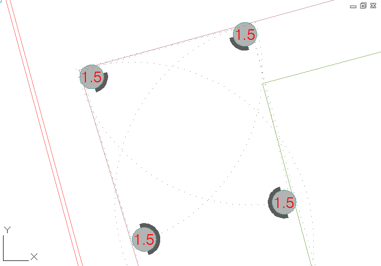 Example of several rotors placed in a drawing