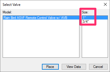 Select equipment size