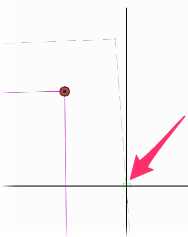 Graphic for cap appears at cursor crosshairs