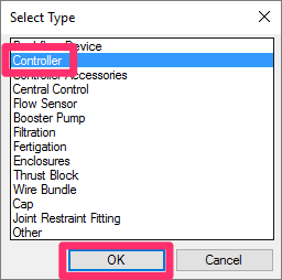 Select Type dialog box
