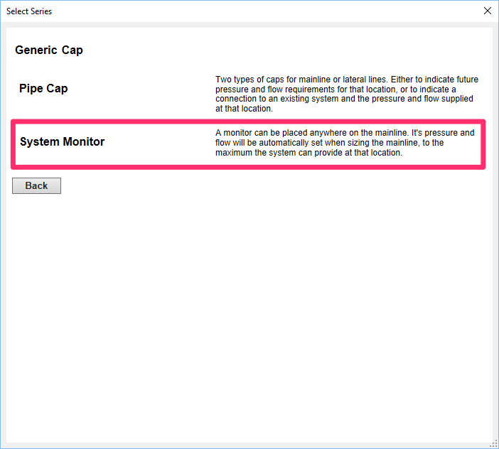 Adding a system monitor: Select Series