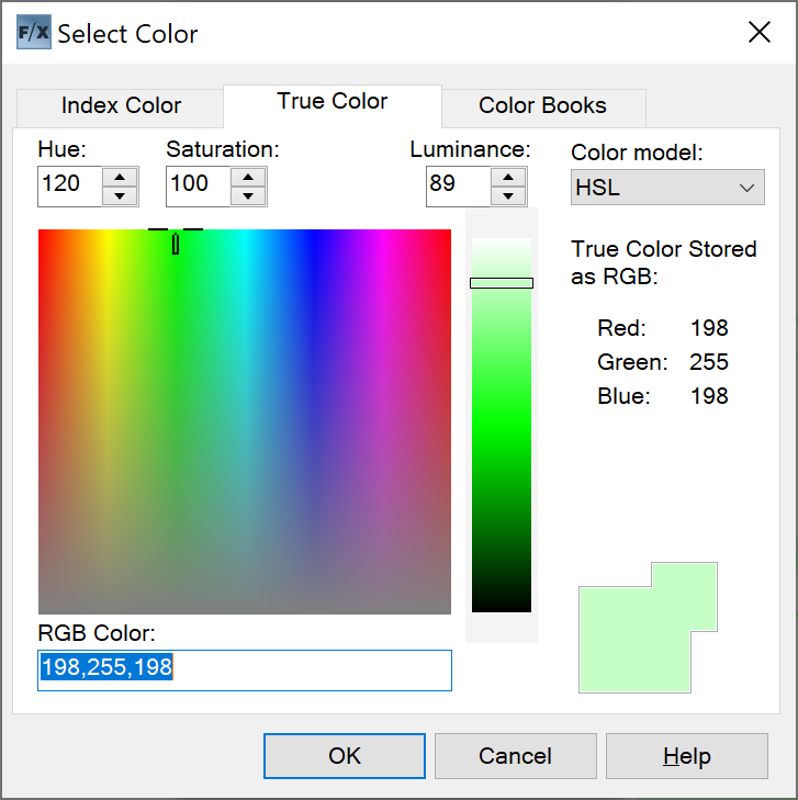 Select Color dialog box