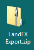 LandFX Export.zip file on desktop