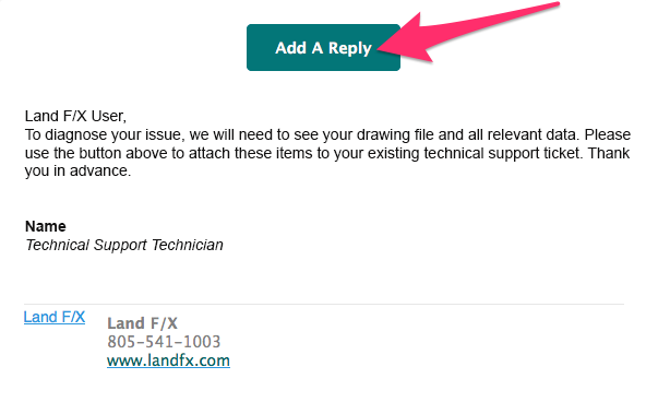 Add a Reply button in email from Land F/X