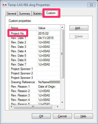 Custom Properties list
