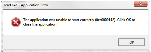The application was unable to start correctly