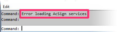 Error loading AcSign services