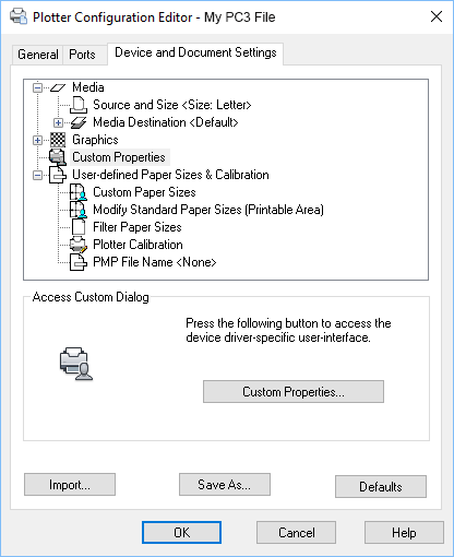 Plotter Configuration Editor