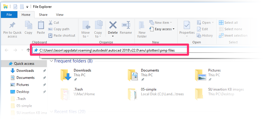 Paste the copied path into the Windows File Explorer
