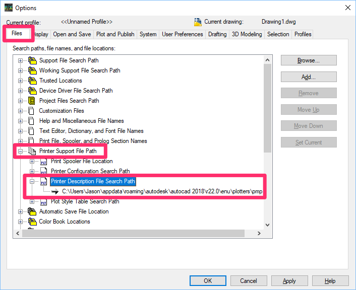 Printer Description File Search Path