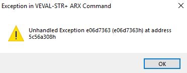 Exception in VEVAL-STR + ARX Comman
