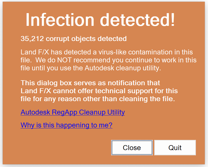 Infection detected! message