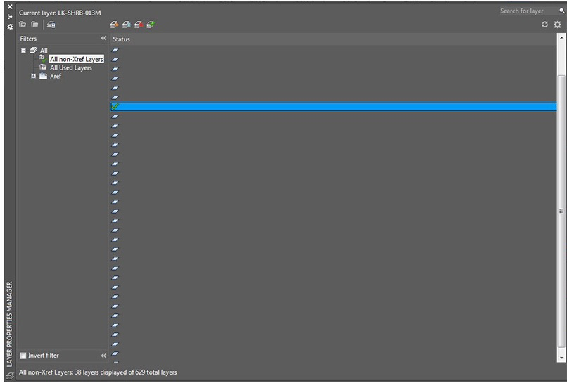 Layer Properties Manager empty